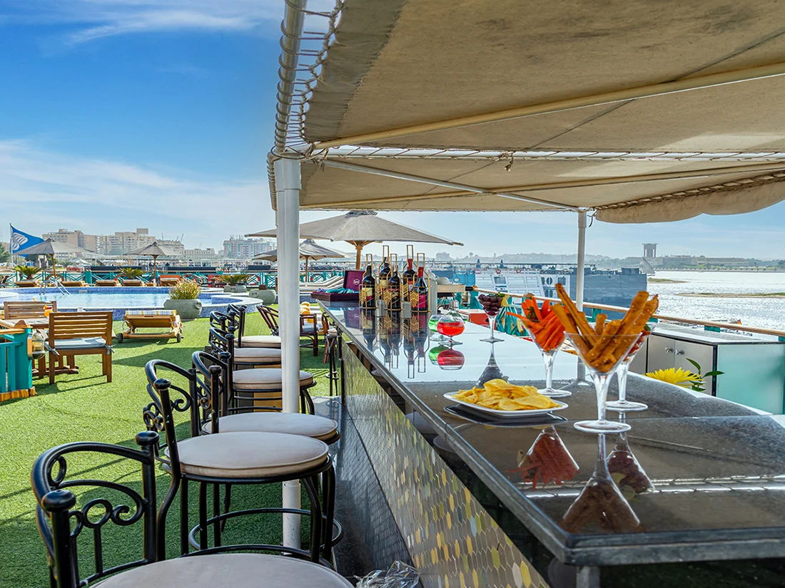 Sun deck of the Sonesta Moon Goddess Nile Cruise Ship Nile cruise